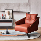 Flamingo Red Fabric Swivel Accent Chair