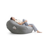 Pouf Litton en cuir gris