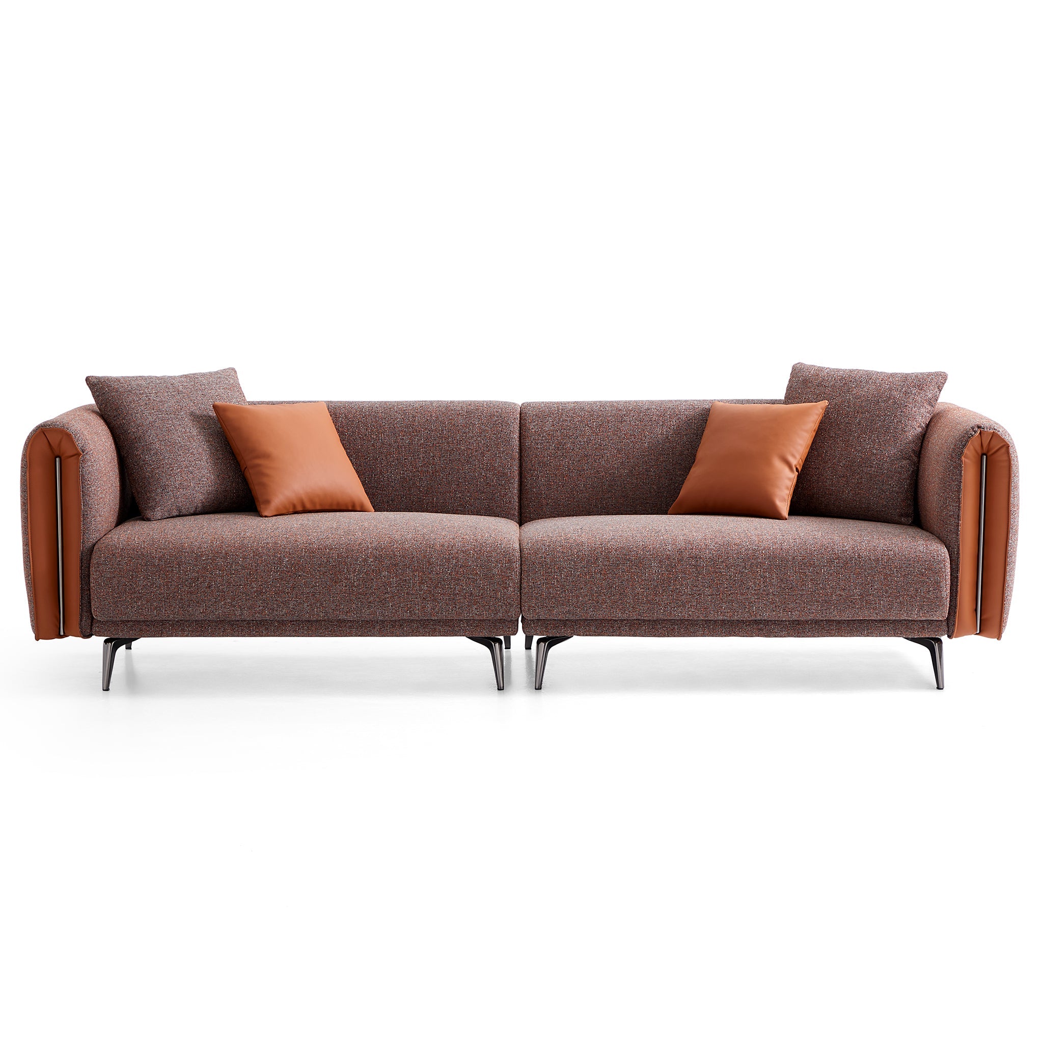 Chas Tangerine Polyester Linen Loveseat