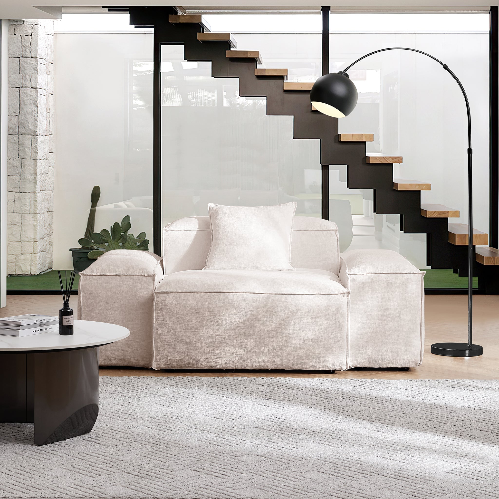 Fauteuil d'appoint modulaire blanc Freedom