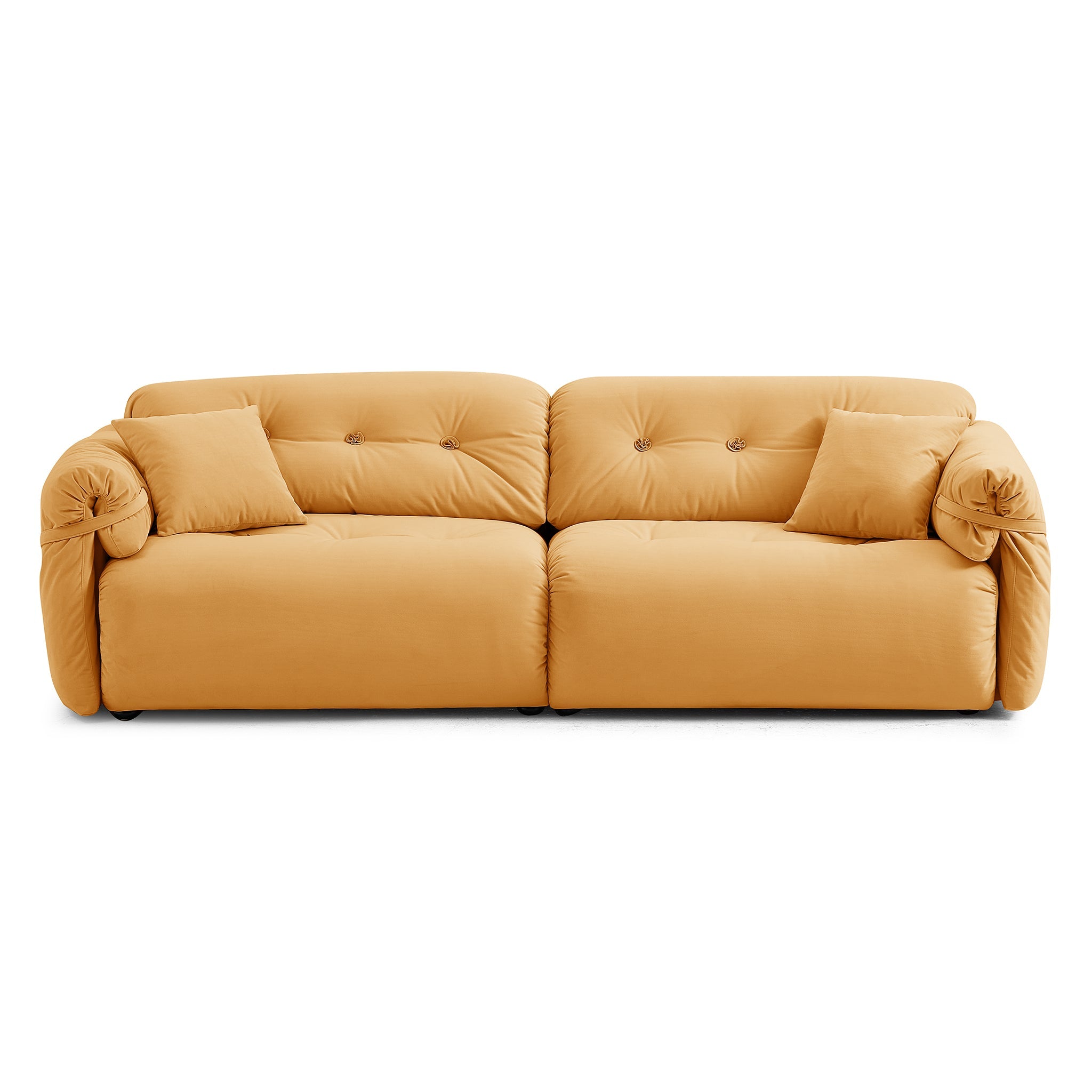 Butter Yellow Tufted Sofa