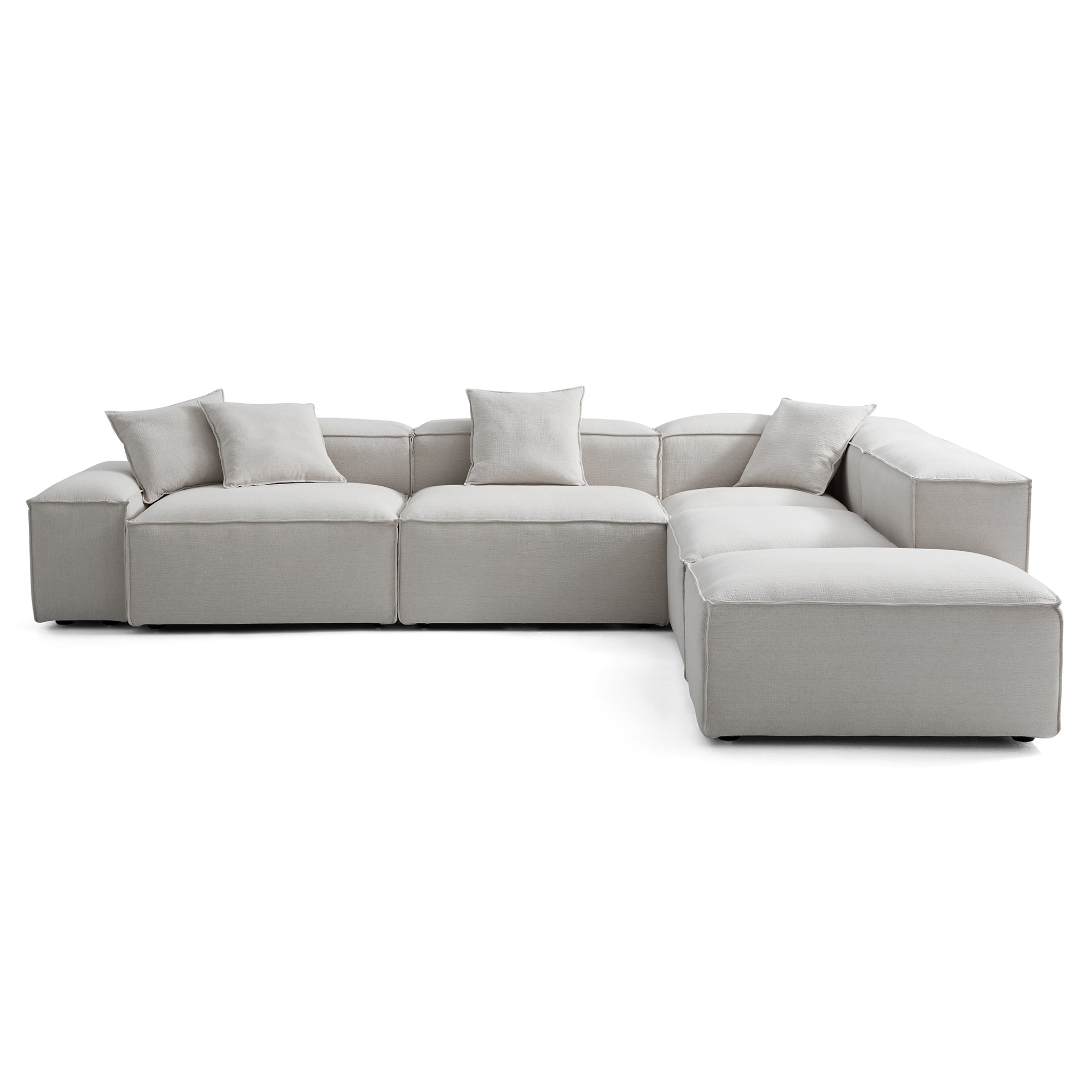 Freedom Modular Gray L-Shaped Sectional and Ottoman