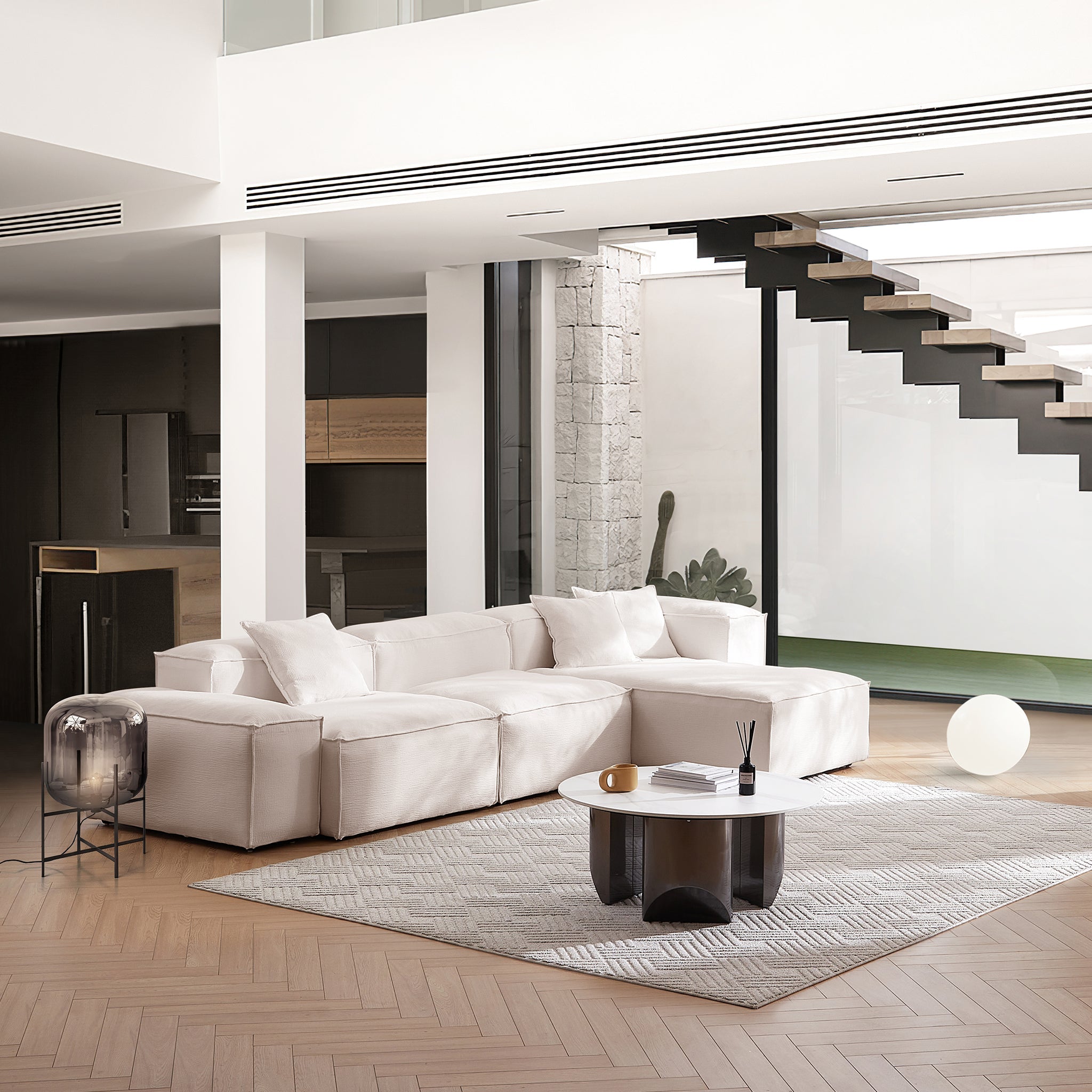 Canapé sectionnel modulaire Freedom gris