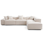 Canapé modulable Freedom en L et pouf kaki