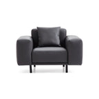 Fauteuil Noble en cuir gris foncé