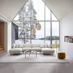 Vanilla Brown Leather U-Shaped Sectional
