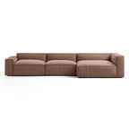 Canapé d'angle minimaliste de luxe en tissu marron