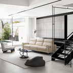 Canapé-lit inclinable électrique en cuir Louis