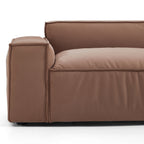 Canapé sectionnel et pouf de luxe minimaliste en tissu marron