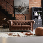 Durango Chesterfield Brown Top Grain Leather Tufted Sofa
