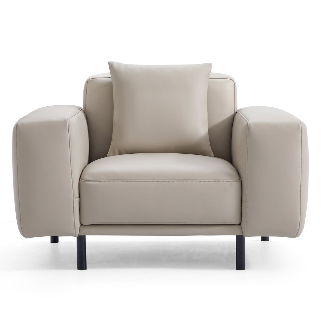 Ensemble de canapés en cuir gris foncé noble