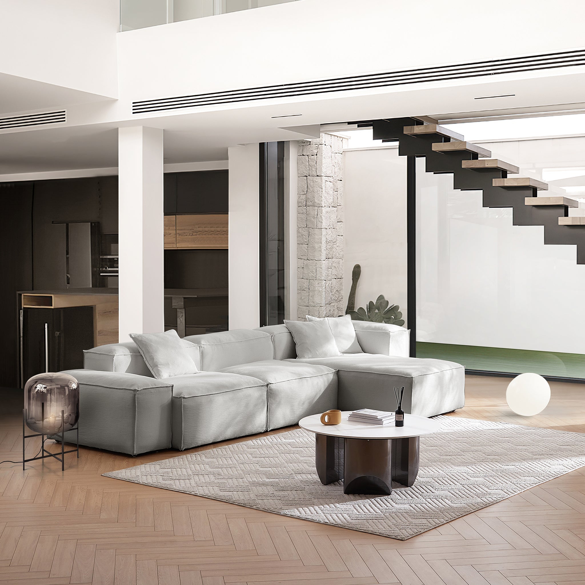 Freedom Modular Gray Sectional Sofa