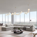 Canapé sectionnel et pouf Tender Wabi-Sabi blanc en forme de L