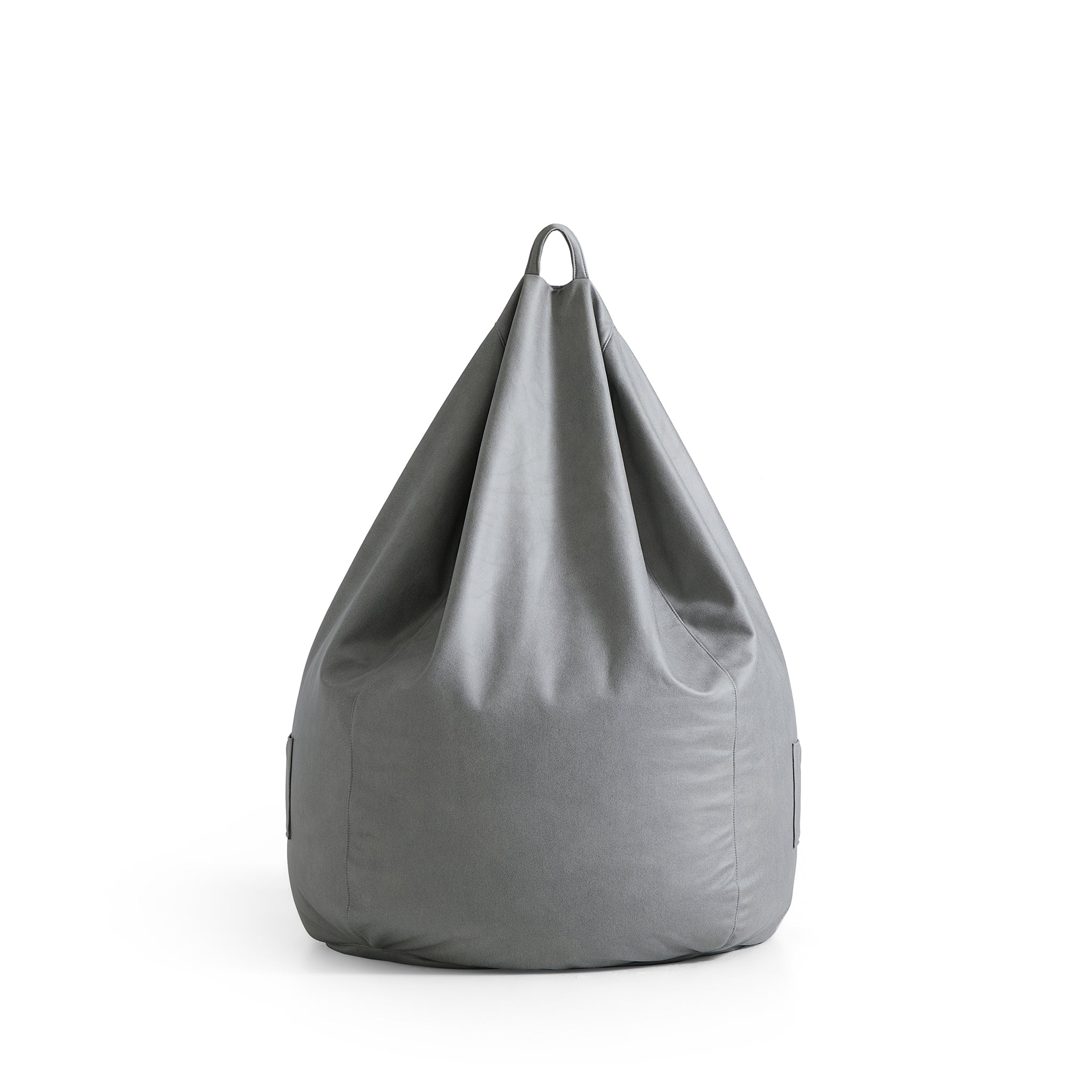 Pouf Litton en cuir gris