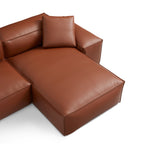 Cube Modular Dark Gray Genuine Leather Sectional