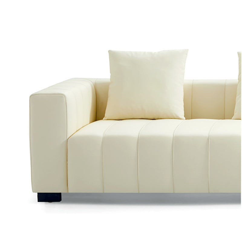 Canapé sectionnel en cuir en forme de L de style piano