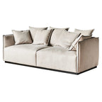 Filippo Khaki Velvet 3-Seater Sofa