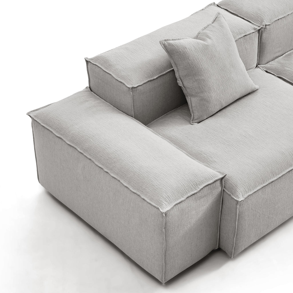 Canapé sectionnel modulaire gris Freedom à extrémité ouverte
