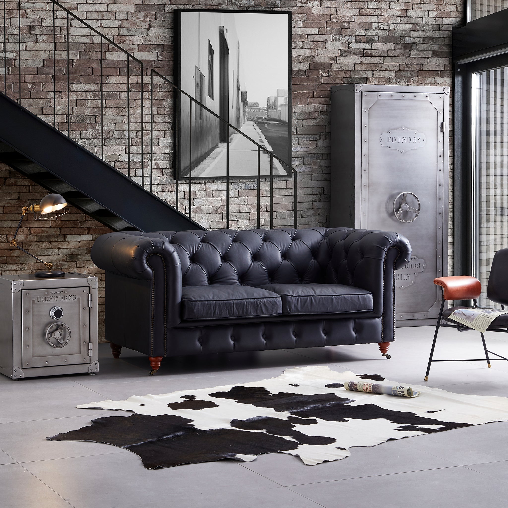 Durango Chesterfield Top Grain Leather Tufted Sofa