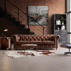 Durango Chesterfield Top Grain Leather Tufted Sofa