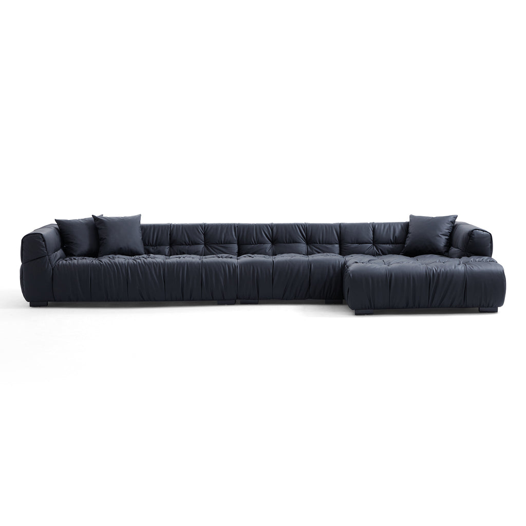 Boba Black Leathaire Sectional Set