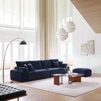 Le canapé et le pouf bleu marine Empress