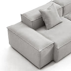 Canapé modulable en L et pouf gris Freedom