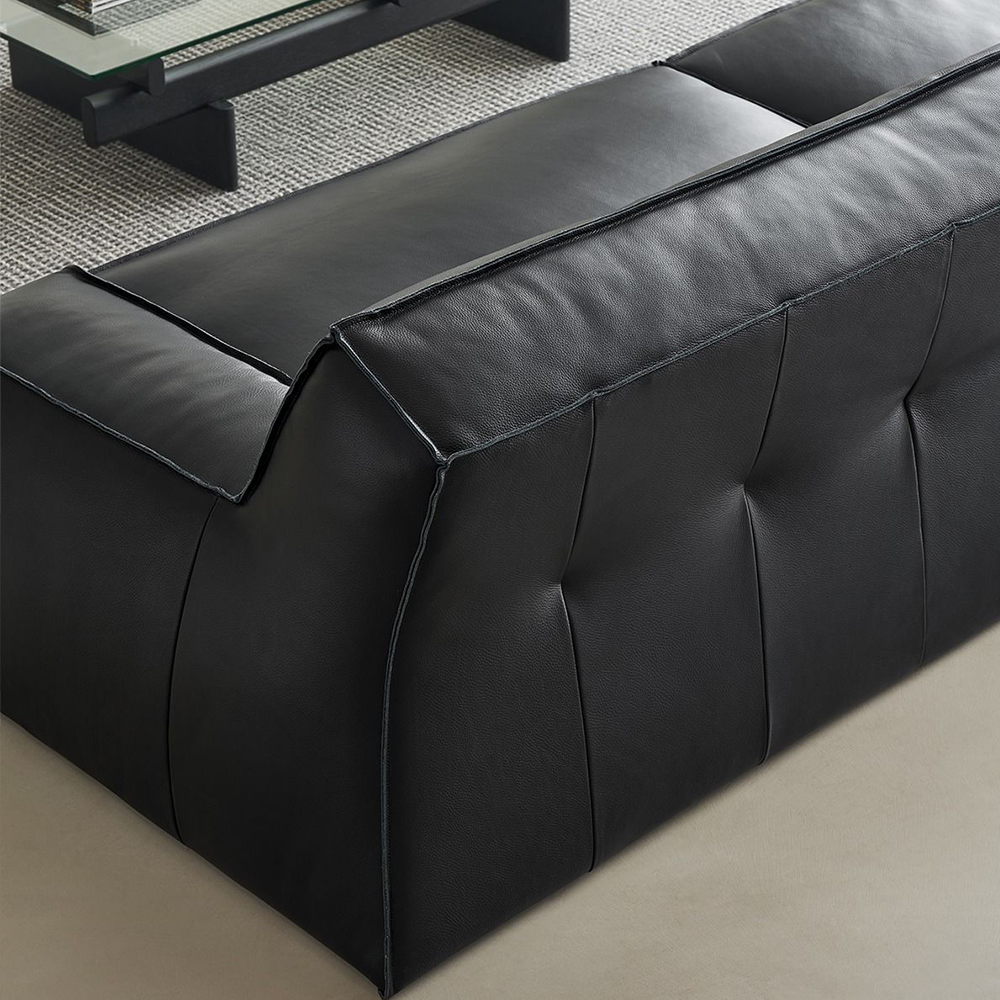 Deacon Minimalist Top Grain Leather Sofa
