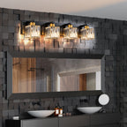 Applique murale de salle de bain 2/3/4/5 lumières avec abat-jour en cristal