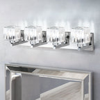 Applique murale de salle de bain 2/3/4/5 lumières avec abat-jour en cristal
