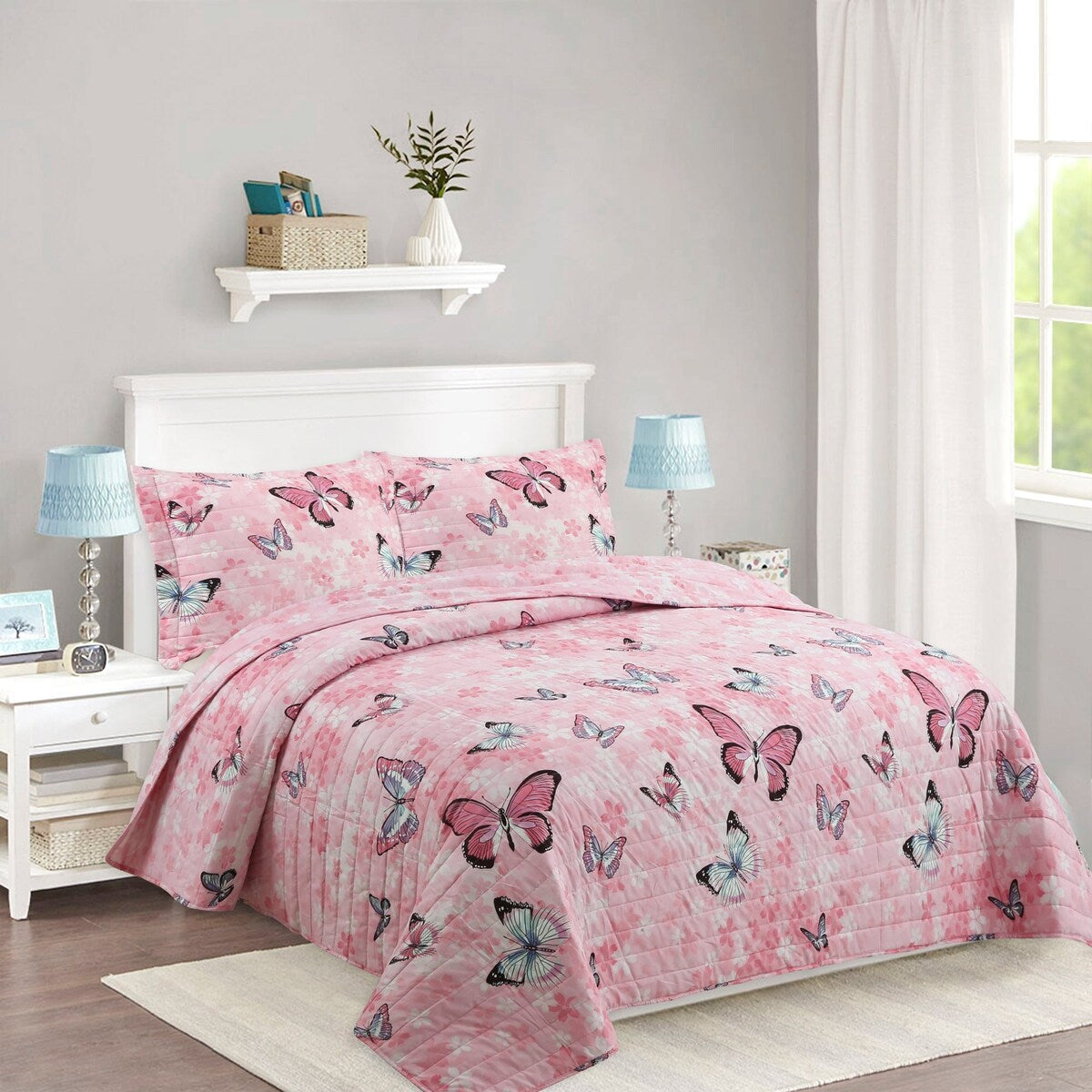 Parure de lit 2/3 pièces pour enfants, couvre-lit et couette pour adolescentes A77