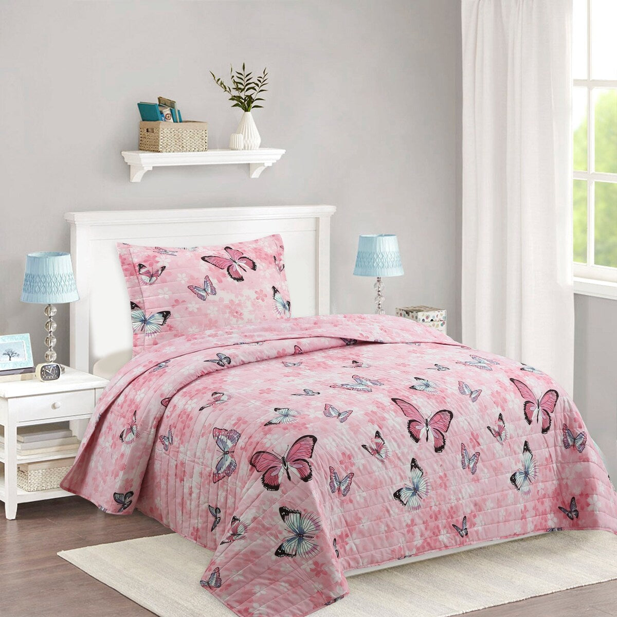 Parure de lit 2/3 pièces pour enfants, couvre-lit et couette pour adolescentes A77