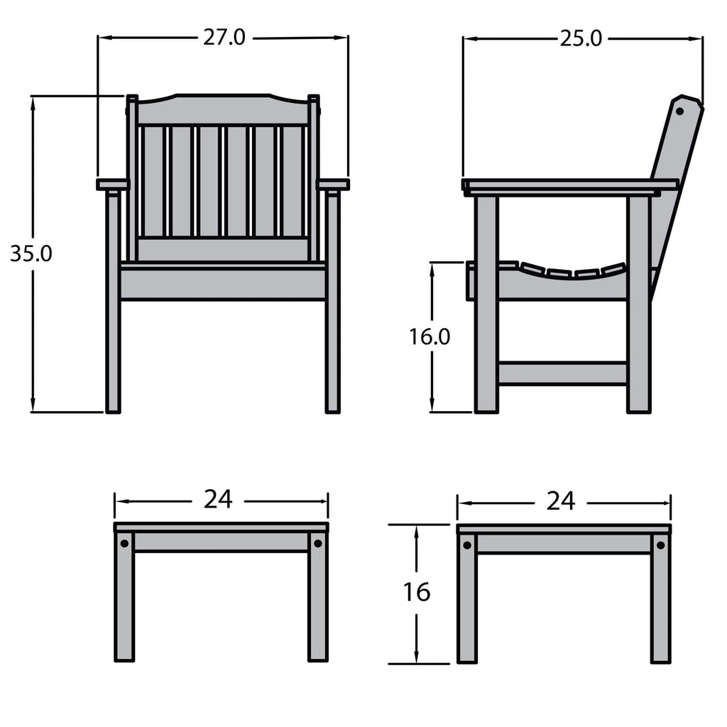 Ensemble de conversation avec chaises de jardin HIGHWOOD Lehigh