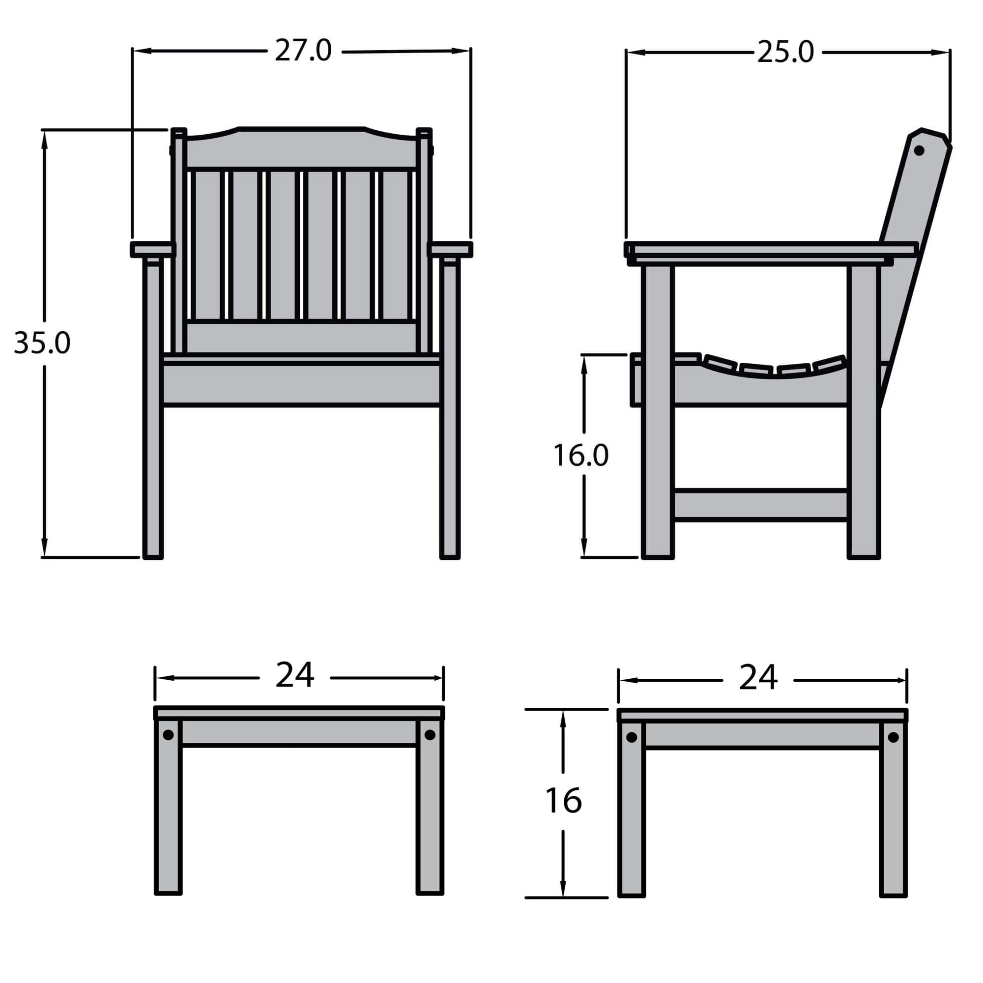 Ensemble de conversation avec chaises de jardin HIGHWOOD Lehigh