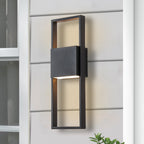 Applique murale d'extérieur à 2 lumières LED intégrées noir mat
