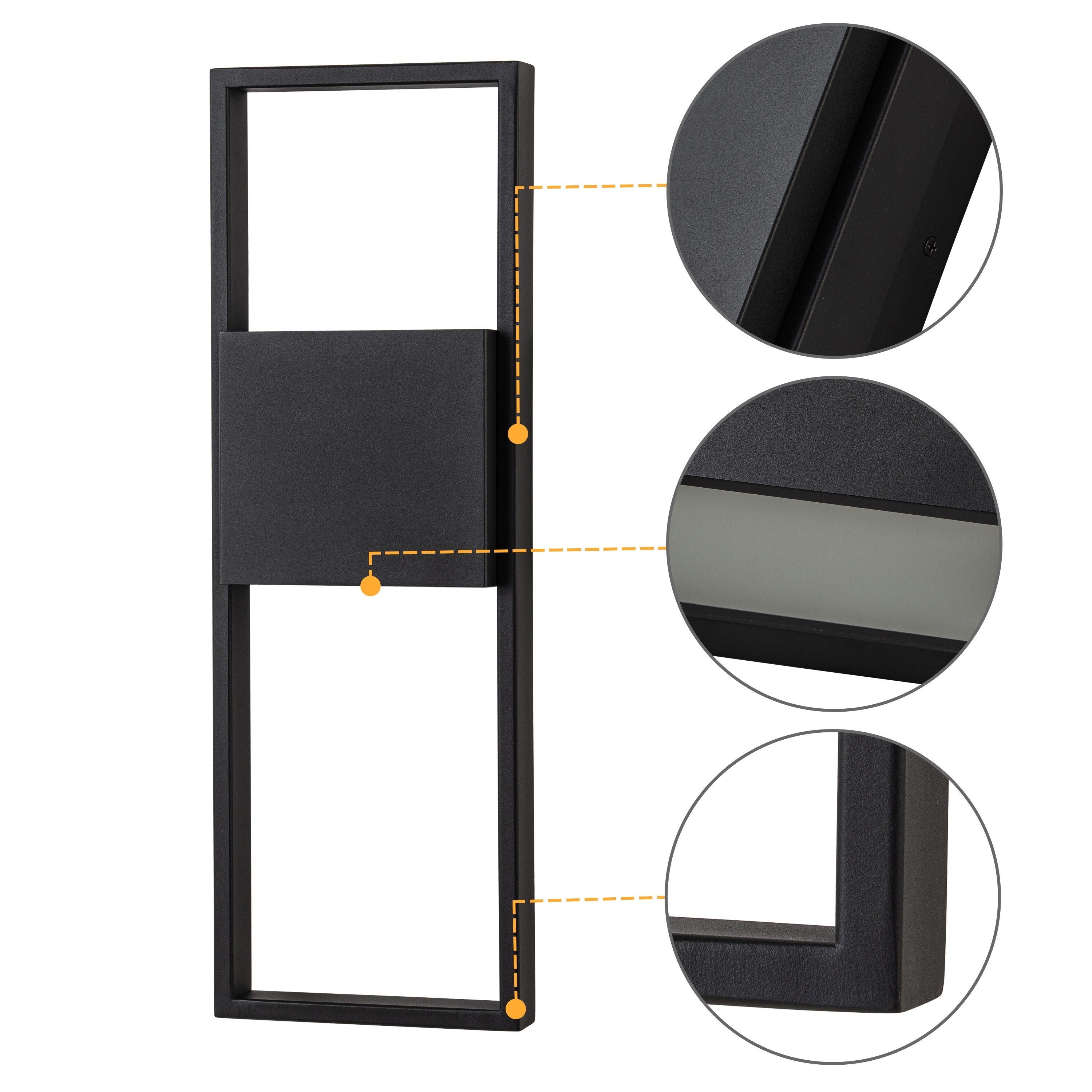 Applique murale d'extérieur à 2 lumières LED intégrées noir mat
