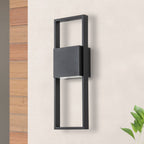 Applique murale d'extérieur à 2 lumières LED intégrées noir mat