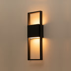 Applique murale d'extérieur à 2 lumières LED intégrées noir mat