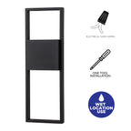 Applique murale d'extérieur à 2 lumières LED intégrées noir mat