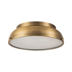 Plafonnier encastré à 2 lampes, style Mid-Century moderne, en bronze vieilli, avec dôme cylindrique en verre dépoli - Bronze vieilli