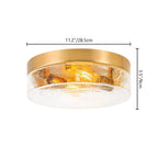Plafonnier moderne à 2 lumières en forme de dôme, en verre transparent à bulles et à grains, de style ferme