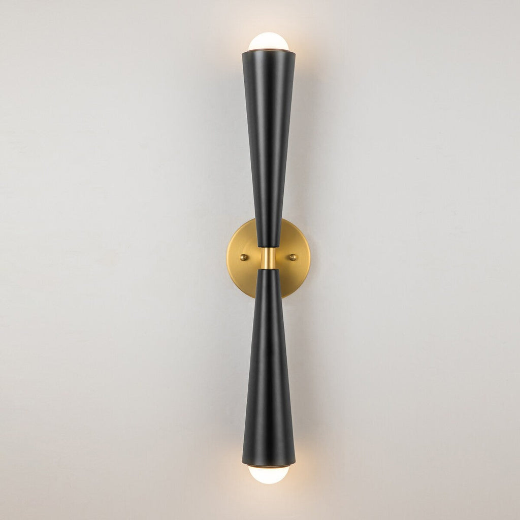 Applique murale LED à 2 lumières, double cône, haut et bas, en forme de sablier