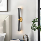 Applique murale LED à 2 lumières, double cône, haut et bas, en forme de sablier