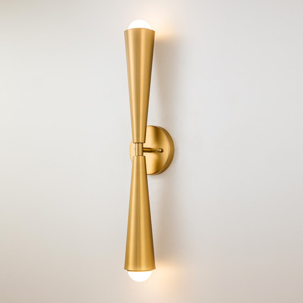 Applique murale LED à 2 lumières, double cône, haut et bas, en forme de sablier