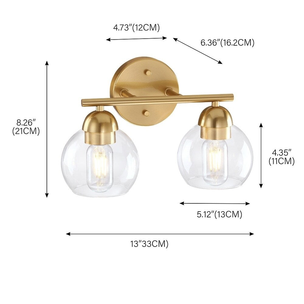 Luminaires de salle de bain vintage à 2 lumières