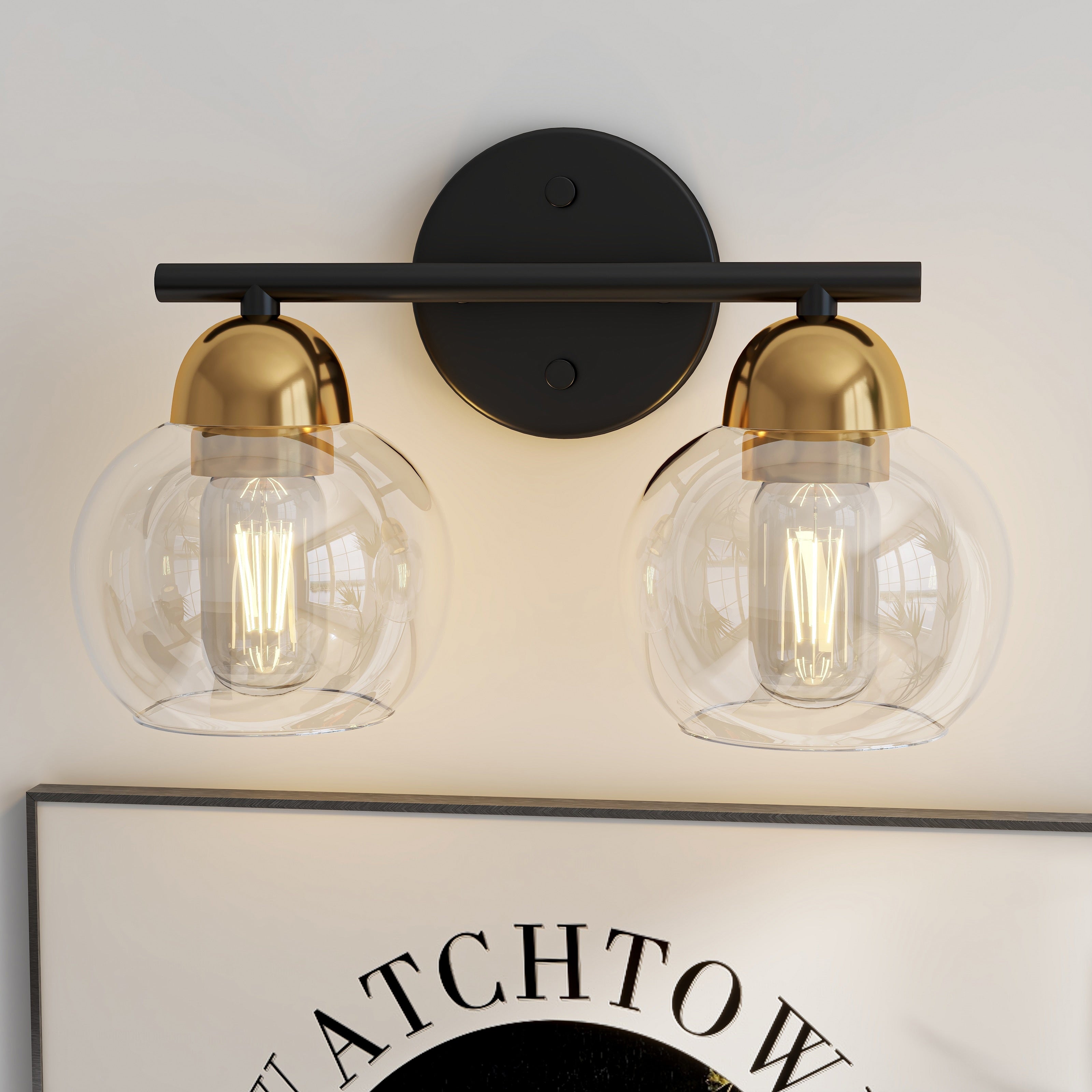 Luminaires de salle de bain vintage à 2 lumières