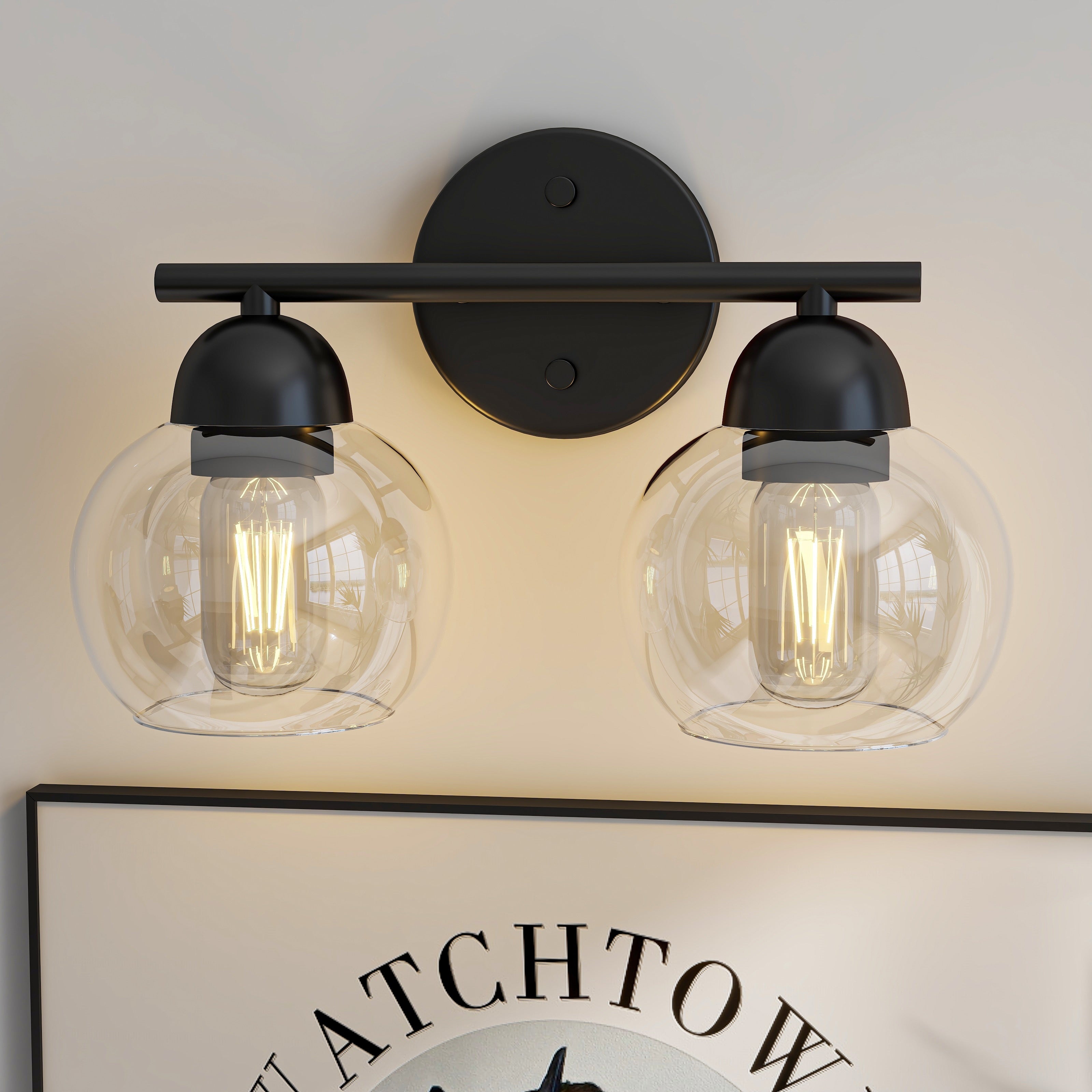 Luminaires de salle de bain vintage à 2 lumières