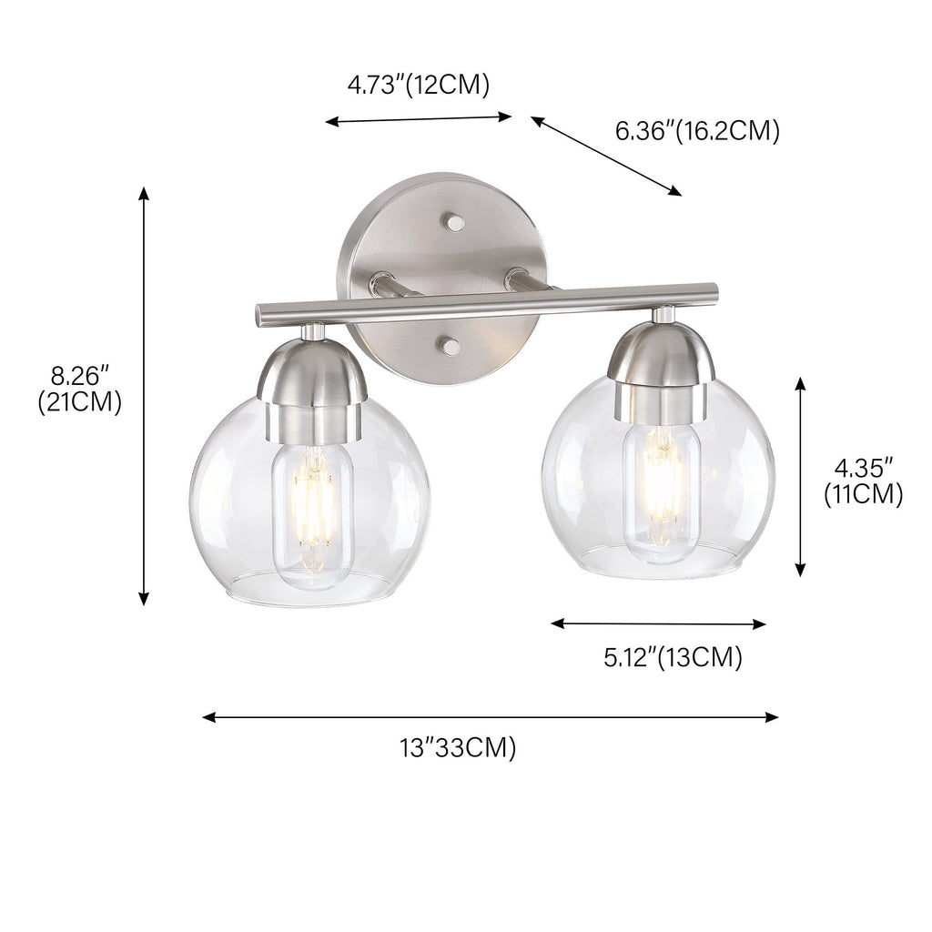 Luminaires de salle de bain vintage à 2 lumières