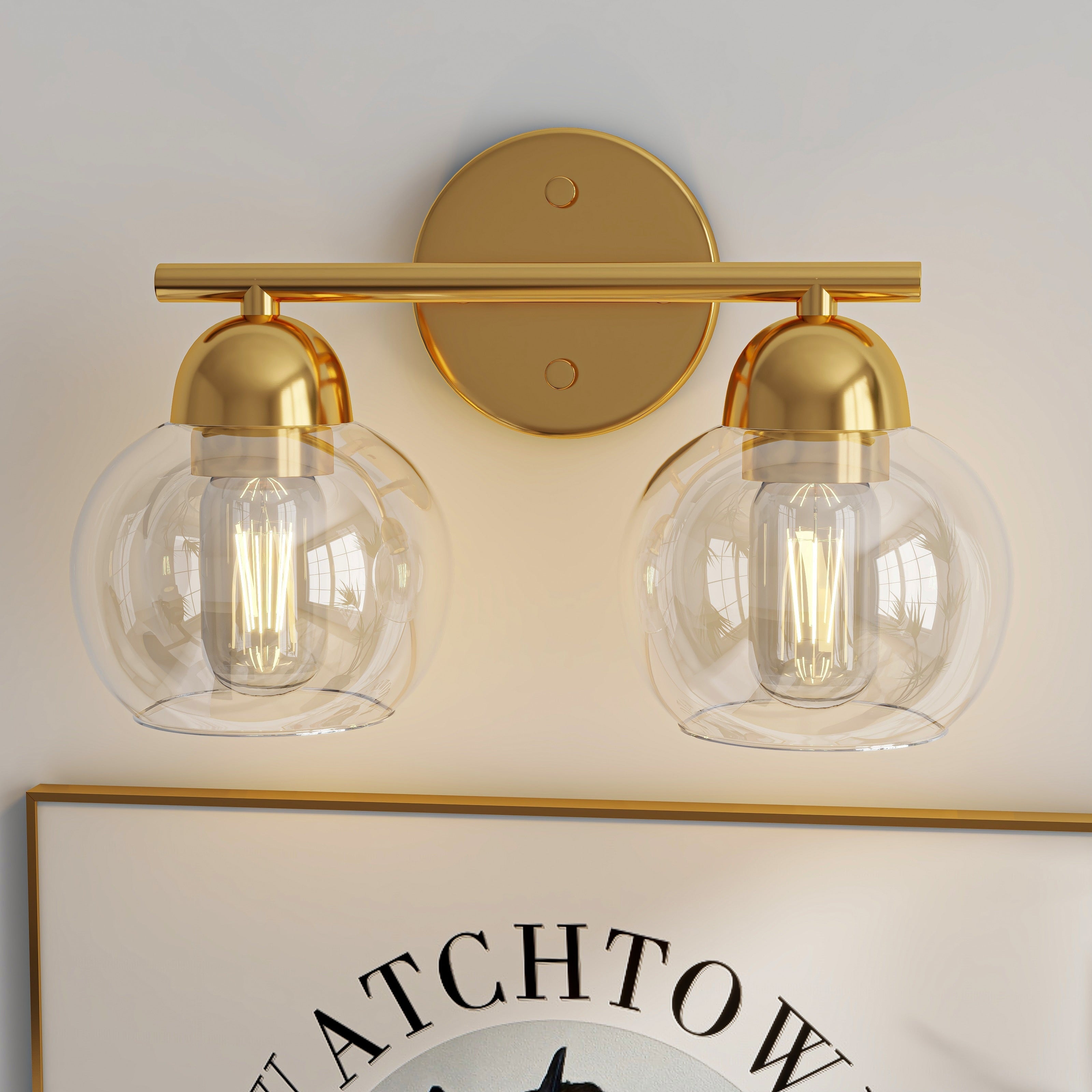 Luminaires de salle de bain vintage à 2 lumières