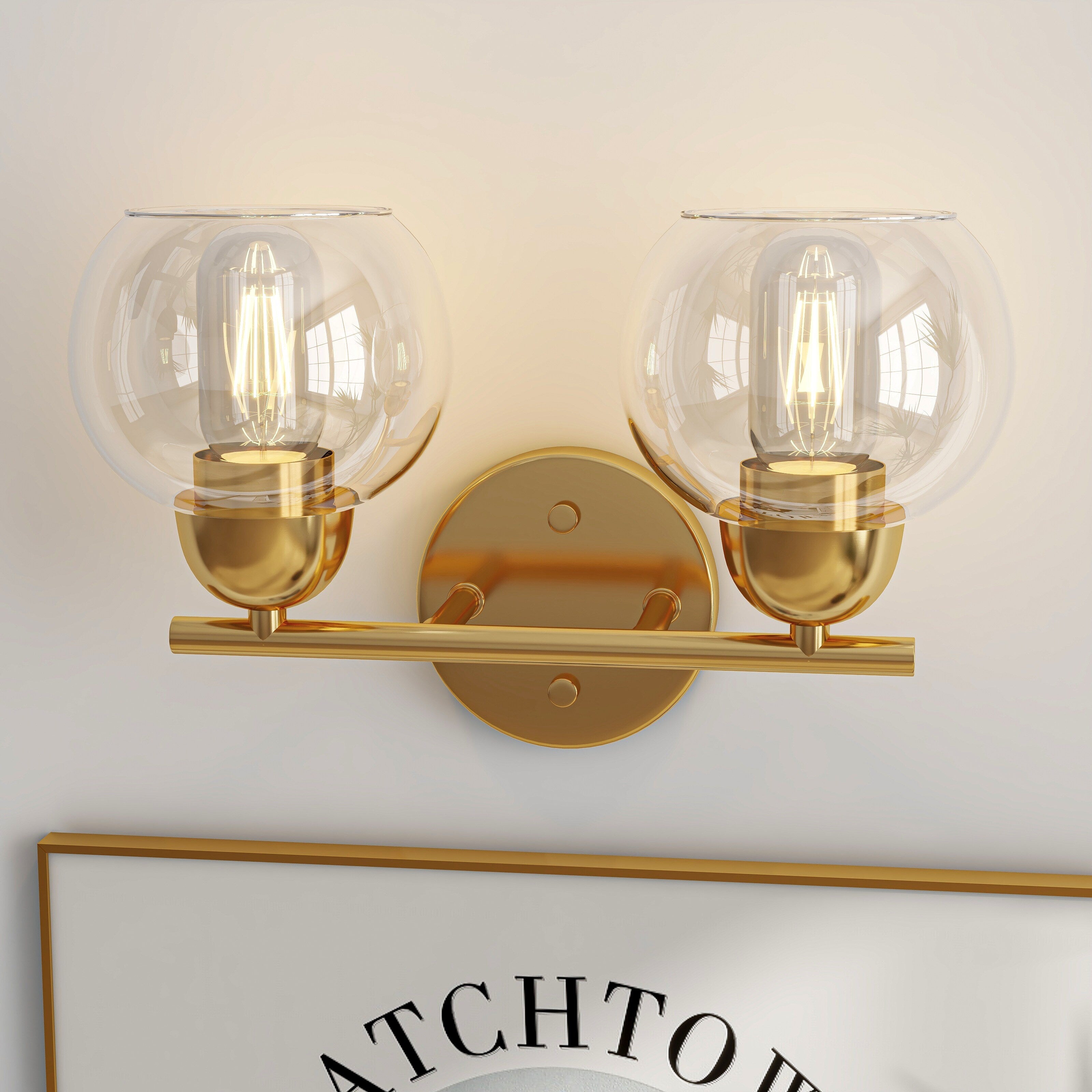Luminaires de salle de bain vintage à 2 lumières